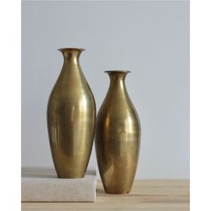 Wholesale Modern Luxury Hammered Iron Vase Golden Copper Finish <b>Tall</b> Metal Flower Vase for Living Room Hotel Home <b>Table</b> Decor - Product Image 3