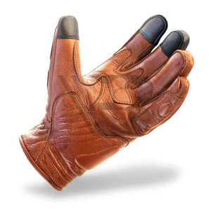 Gants de moto en cuir pleine main personnalisés en gros, respirants et confortables pour l'été, avec poignées intégrées - Product Image 5