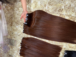 Extensions de cheveux humains Remy vietnamiens double trame, brun, sans produits chimiques, tissage à la machine, vente en gros - Product Image 5