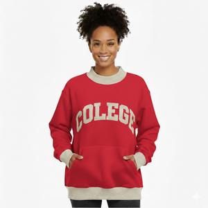 AVEN STAR INDUSTRIES Sudadera de punto extragrande con cuello simulado y hombros caídos para mujer, estampada, de manga larga, forrada, estilo urbano, invierno, ODM - Product Image 1