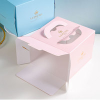 Scatola di Lusso Portatile per Torte con Manico, Confezione Regalo Personalizzata per Pasticceria con Finestra Trasparente