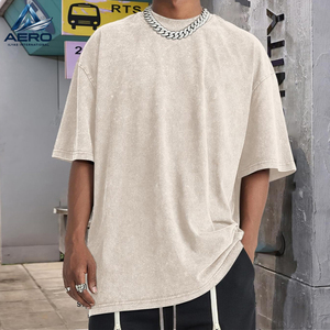 T-shirt Oversize Vintage Délavé à l'Acide pour Homme 2026 – Coton Couleur Unie Streetwear Basique Décontracté Ample et Confortable - Product Image 3