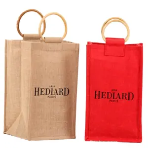 Designer Jute Wine Bottle Bags Wholesale Exporter From India Best Personalized Wine Gift Bags For Sale