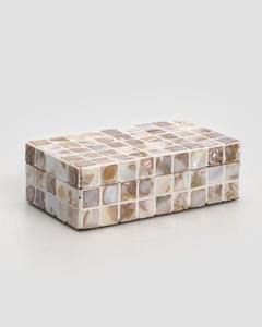 Boîte de rangement pour bijoux en nacre avec couvercle, boîte de rangement en bois faite à la main, support décoratif pour bagues, boucles d'oreilles et colliers - Product Image 5