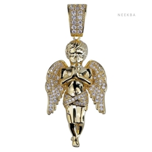 Colgante de Ángel Orando con Incrustaciones de Moissanita y Plata 925 – Símbolo de Fe y Protección, Pieza Personalizada Hecha a Mano con Alto Brillo - Product Image 5
