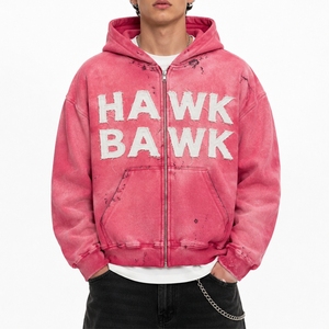 Sudadera con capucha vintage para hombre, estilo streetwear prémium lavado, oversize, casual, de tejido grueso. - Product Image 1