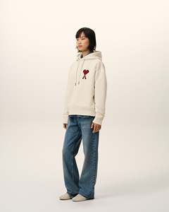 เสื้อฮู้ดครีมยูนิเซ็กซ์ ทรงปกติ ผ้าฝ้ายถัก ปักลายหัวใจด้านหน้า สวมใส่สบายๆ สำหรับฤดูใบไม้ร่วง - Product Image 5