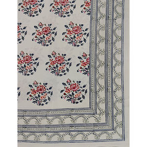 Sábana Plana de Algodón con Estampado Geométrico a Mano, 200 Hilos, Color Blanco Butta, para Cama Doble, Transpirable, para Uso Doméstico, Hotelero y de Lujo - Product Image 2