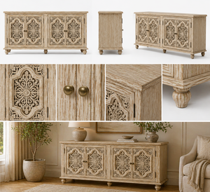 Excellent Quality Minimalist Wooden <b>Sideboard</b> Cabinet with Large Storage Capacity for Dining Room Available At Best Price - Product Image 5
