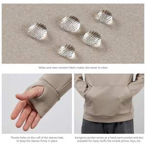 Fabricant OEM ODM, logo personnalisé, sweat à capuche double couche pour homme, tissu épais, chaud, hiver, 100% coton, uni, streetwear décontracté - Product Image 5