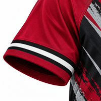 Maillot de baseball personnalisé Sinewy en polyester sublimé, anti-humidité, à manches courtes, pour homme adulte, avec nom et numéro