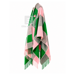Capa de la hermandad Alpha Kapa Alpha con logo bordado en la parte delantera, diseño bicolor rosa y verde para ropa griega femenina. - Product Image 2