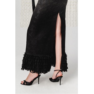 Nueva Colección de Faldas para Mujer, Falda Midi Elegante con Adornos, Falda Midi de Lino Premium con Detalles Deshilachados Hechos a Mano - Product Image 2