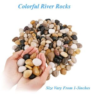 18 Lbs Large Polished 1 3 Inch River Rocks Decorative Garden Cobbles Pebbles for Outdoor Landscaping Walkways Vases Plants Pots - Product Image 1
