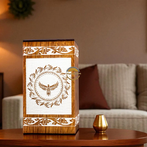 Handcrafted eagle bird waves & Natural Wood Cremation Urn Ashes <b>Box</b> Artistic Funeral <b>Memorial</b> <b>Keepsake</b> by AYAANS - Product Image 6