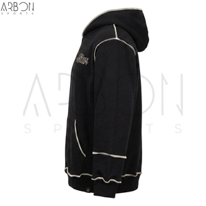 Nouveau sweat à capuche noir tendance pour homme, style streetwear surdimensionné avec surpiqûres contrastées, personnalisable avec logo, idéal pour l'hiver - Product Image 3