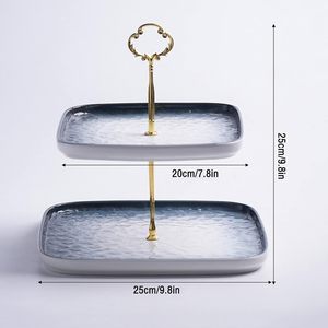 Aluminium <b>Rotating</b> Cake Decorating <b>Stand</b> with Metal Handles Square Dessert Table Cupcake <b>Display</b> Detachable Pastry Serving - Product Image 6