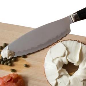 Couteau utilitaire dentelé de 6 pouces, lame en acier inoxydable, lame tranchante, manche noir, trancheuse de cuisine multifonctionnelle pour le pain, les fruits et les légumes - Product Image 6