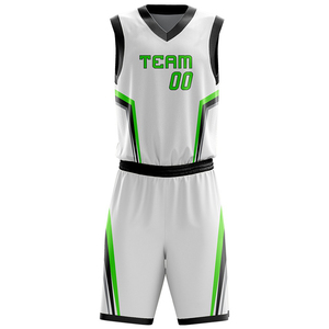 Conjunto de Uniforme de Baloncesto en Oferta - 100% Poliéster, Absorbente de Humedad, Antibacteriano, Sin Mangas, Cuello en V, Color Personalizado - Product Image 4