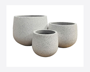 Juego de 3 Macetas Modernas de Concreto para Jardín, Diseño Minimalista con Acabado Gris Moteado para Plantas y Vegetación - Product Image 2