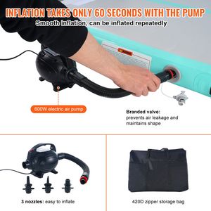 Tappetino Gonfiabile per Ginnastica da 4 Pollici di Spessore con Pompa Elettrica, Tappeto per Allenamento Tumble Track, Accessori per Attrezzature Ginniche - Product Image 4