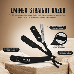 มีดโกนหนวด Luminex Impex รุ่นวินเทจ ด้ามเปลือกหอยมุก ใบมีดเหล็กคาร์บอน พร้อมใช้งานสำหรับร้านตัดผม - Product Image 4