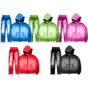 Survêtement pour homme surdimensionné noir personnalisé à manches longues pour l'automne, style streetwear hip hop avec motif 3D et logo imprimé à l'écran - Product Image 4