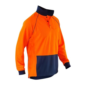 Fluorescent Orange Custom All Weather Hi <b>Vis</b> Safety <b>Shirts</b> <b>High</b> Visibility Long Sleeves Work Wear Uniform <b>Shirt</b> Manufacturer - Product Image 6