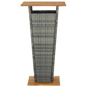 Ensemble de bar de jardin en bois d'acacia massif avec rotin PE gris et acier thermolaqué, mobilier d'extérieur durable - Product Image 5