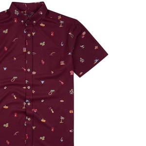 เสื้อเชิ้ตพิมพ์ลายอะโลฮ่าสำหรับผู้ชาย ผ้าฝ้ายพรีเมียมสไตล์ทรอปิคอล ชุดลำลองชายหาด - Product Image 3