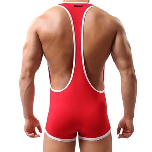 Traje de lucha libre para hombre con logo personalizado, transpirable, ajustado, duradero, de poliéster, tipo mono, calzoncillos bóxer con bolsa de realce - Product Image 6