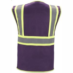 Gilet de travail respirant et réfléchissant pour électriciens et chauffeurs, col en V, coupe-vent, multi-poches, gilet de sécurité - Product Image 6