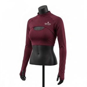 Top Deportivo Corto de Invierno con Logotipo Personalizado, Bolero Holgado de Manga Larga para Mujer, Top Corto para Gimnasio - Product Image 3