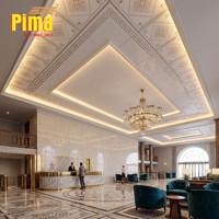 Panneaux de plafond suspendu en PVC imperméables, insonorisés et ignifuges de style asiatique PIMA 2x2 pour salon, salles de bain et autres pièces