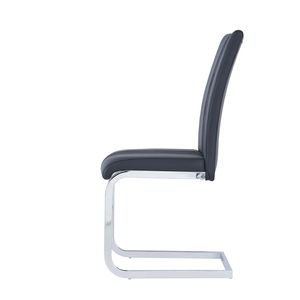 Ensemble de 4 chaises de salle à manger en tissu noir ALTIS - Product Image 2