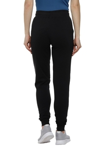 Pantalon de survêtement noir pour homme avec taille élastique et cordon de serrage, poches latérales, joggers décontractés en tissu tricoté mi-lourd, idéal pour l'automne - Product Image 3