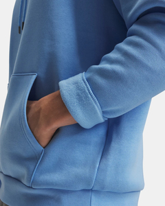 2026 Men's Light Blue Hooded Zipper-Up Breathable Sweatshirt Regular Fit Solid Color Heavyweight Fleece 100% Cotton Hoodie - Product Image 3