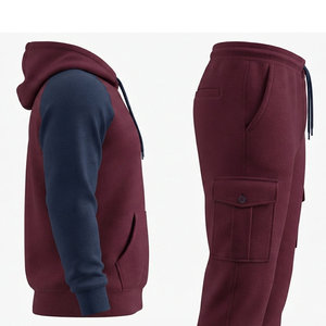 100% New Cotton Fleece Heavyweight Tracksuit <b>Set</b> Unisex Winter Solid Pattern 2 Piece Sports Outfit Wear Cheap Tracksuit Men - Product Image 5