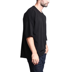 เสื้อยืดแขนสั้นทรงโอเวอร์ไซส์ผ้าถักคุณภาพสูงสำหรับผู้ชายใส่สบายในฤดูร้อน ผ้าฝ้ายสั่งทำพิเศษ 220 GSM ระบายอากาศได้ดี ป้องกันการยับ - Product Image 3
