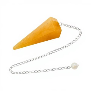 Péndulo de aventurina amarilla de moda, piedra preciosa para equilibrar chakras, cristal facetado para radiestesia, regalo de San Valentín. - Product Image 1