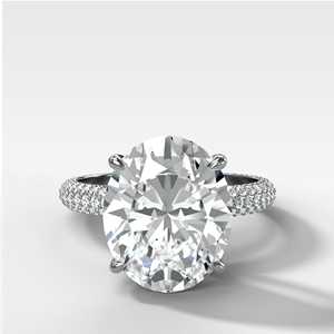 Bague de fiançailles solitaire en diamant de 2 carats, taille ovale, cultivé en laboratoire, sertie pavé, bande de 2,2 mm, pour anniversaire, mariage, bijoux fins, or massif 14K 18K - Product Image 2