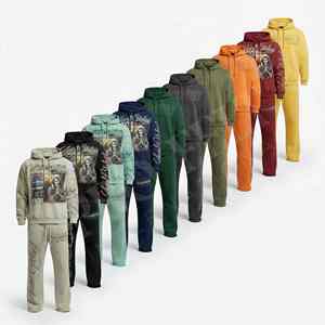 Ensemble jogging et sweat à capuche pour homme, hiver, avec logo personnalisé, motifs religieux, streetwear tendance, vêtements de sport, survêtements - Product Image 1