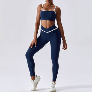 Personnalisation rapide femme mode vêtements ensembles de pièces à la mode tricoté entraînement bout à bout sport Leggings ensembles pour femmes - Product Image 6