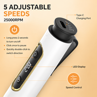 Machine à ongles professionnelle portable en aluminium de forme stylo, rechargeable, 25000 tr/min, avec embouts pour usage en salon de manucure