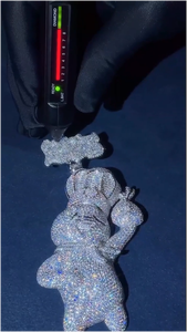 Pendentif 3D en diamant de laboratoire certifié IGI, style dessin animé, pour homme, personnalisé, hip-hop, en argent 925, chaîne en or VVS, bijoux fins - Product Image 3