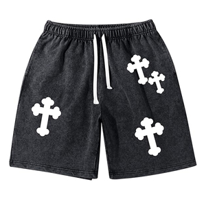 Shorts personnalisés 100 % coton éponge tricoté respirant avec cordon de serrage, style urbain, écologiques, fabrication OEM ODM, doux et de qualité supérieure - Product Image 6