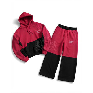 Conjunto Deportivo Unisex con Capucha y Bloques de Color, 100% Algodón, 450 g/m², Sudadera Casual con Bolsillos y Cordón Ajustable - Product Image 6