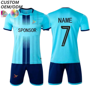 ชุดฟุตบอลทีม ระบายอากาศได้ดี ผลิตจากโพลีเอสเตอร์ 100% รับผลิตแบบ Sublimation Jersey รองรับ OEM ODM สำหรับแบรนด์เสื้อผ้าฟุตบอลขายส่ง - Product Image 1