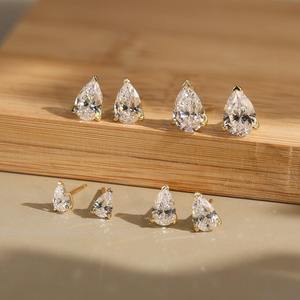 Indian Exporter Princess Cut Moissanite Diamond Earrings 925 Sterling Silver Bridal Jewelry Gift for Women Available For Sale - Product Image 2