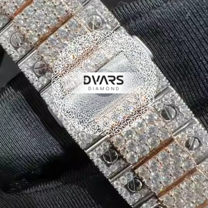 Reloj de Pulsera con Diamantes de Imitación Plateados en Oferta, Relojes de Moissanita con Cristal de Zafiro de Alta Calidad, Resistentes al Agua, que Pasan la Prueba - Product Image 3